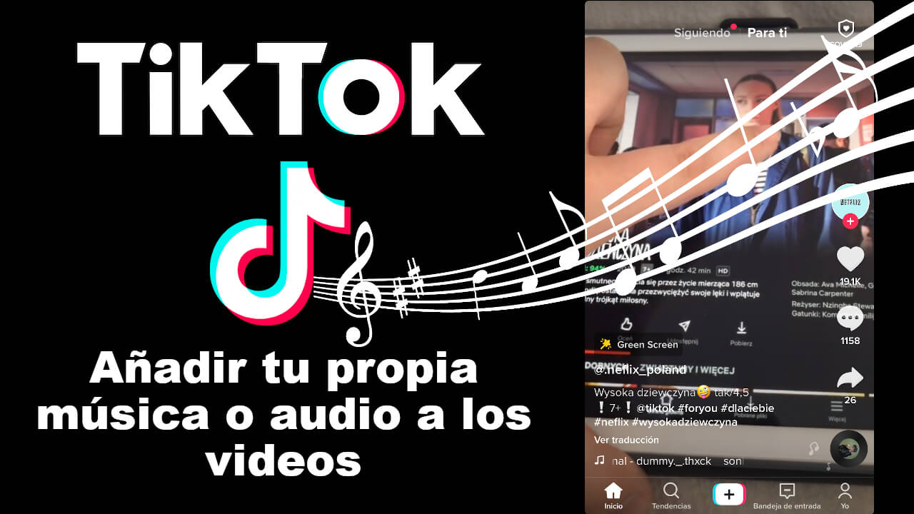 Como añadir tu propia música o audio en videos de TikTok.